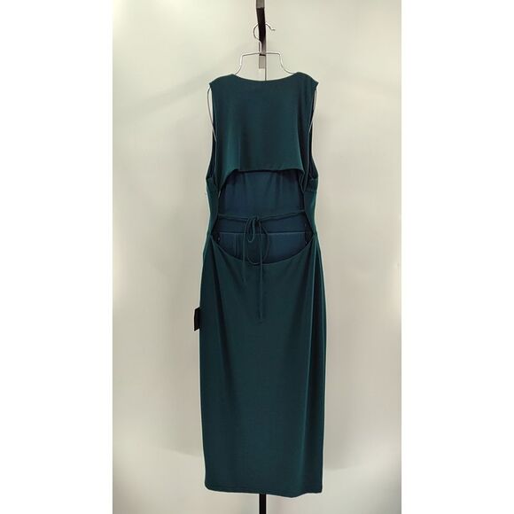Lulus Women Sultry Elegance Cutout Bodycon Midi Dress Dark Teal XL - Picture 3 of 3